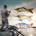 Miniatyrbillede 5 af 8: 3 stk 10 cm Fiskegrej Multileddet Bademad Naturligt Hårdt Agnsfisk til Basørret Aborre Ferskvands Saltvand