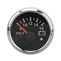 Miniatyrbild 2 av 8: 52MM Båtvoltmeter DC9 till 32V Pekares Voltmätare med Färgrik Bakgrundsbelysning för Husbilar Yachter Fiskebåtar Fartyg Svart Platta Silverhölje