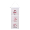 Miniatyrbilde 4 av 8: Hengende oppbevaringspose 3 lommer DIY Rhinestone Design Kjemisk stoff Vaskbar Sammenleggbar Hengende Oppbevaringsorganisering
