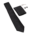 Miniatyrbilde 4 av 8: Slipssett for menn, klassisk design, gavepakke, ensfargede slips, rutete for bryllup, fester, forretningskonferanser