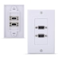 Miniatyrbilde 3 av 8: US 2-PORT VGA Socket Veggfeste Panel Adapter Veggkontakt