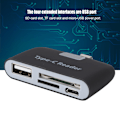 Pikkukuva 7 / 8: USB3.1 HUB+TF Muistikortti Monitoimikortinlukija TypE C PC:lle ja Puhelimelle (Musta)