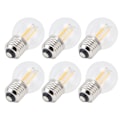Miniatyrbillede 8 af 8: 6 stk. G45 E27 LED-pære Transparent dæmpbar glødetrådspære til lysekrone bordlamper varmt lys 4W 220V