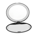 Miniatyrbillede 2 af 8: 3,5 tommer LED-spejl 1X 10X forstørrelse dobbeltsidet makeup-spejl til hjemmet rejse indbygget batteri sort