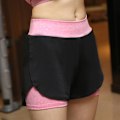 Miniatyrbilde 2 av 8: Damesportsshorts Løs høy midje Hurtigtørkende kvinners yogashorts for treningsløping Rose Red XL