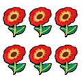 Miniatyrbillede 1 af 8: 6 stk. strygemærker rødt blomsterdesign sikker vaskbar slidstærk bomuld bred anvendelse strygemærker til skjorte jeansjakke