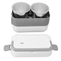Miniatyrbillede 2 af 8: Bærbar Elektrisk Frokostboks i Rustfrit Stål Indre Liner Lækagesikker Opvarmet Frokostboks til Kontor Rejse Sovesal EU Stik 220V