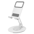 Miniatyrbilde 7 av 8: Mobiltelefonstativ Aluminiumlegering 360 Graders Rotasjon Justerbar Skrivebordsdokkingholder for Hjemmekontor Hybel