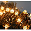 Pikkukuva 3 / 8: 20LED Rattan Ball String Lights Romanttinen Koristeellinen Keijuvalo Ulko- ja Sisätiloihin