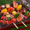 Miniatyrbillede 6 af 7: 10 stk. grillspyd med træhåndtag i rustfrit stål
