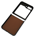 Miniatyrbillede 2 af 8: Foldbar Skærm Telefon Beskyttende Læder Etui Anti Rids Stødsikker Mobiltelefon Etui til Galaxy Z Flip 5 Sort Læderstruktur