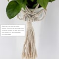 Miniatyrbild 7 av 8: Nordisk stil handvävd gobeläng blomkruka hängande nätväska vägg hängande korg bohemisk gobeläng vägg hängande växtkruka