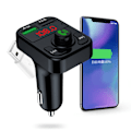 Miniatyrbilde 6 av 8: Bluetooth-adapter FM-sender Trådløs Radioadapter Dobbel Port Bil Musikkspiller Radiomottaker Svart