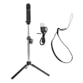 Miniatyrbillede 1 af 8: Mini Stativ Sort ABS 360 Grader Rotérbar Justerbar Højde Fjernbetjening Vlogging Stativ til Telefon Live Streaming