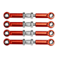 Miniatyrbilde 6 av 8: 4 stk Justerbare Servo-koblinger Styrestang for FMS 1/24 for FCX24 RC Bil Høy Nøyaktighet Aluminium Legering Jern RC Styring Trekkstang Rød