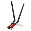 Miniatyrbillede 7 af 8: PCIe Netværkskort 2.4GHz 300Mbps 5GHz 867Mbps Dobbelt Antenne MU MIMO BT4.2 PCIe WiFi Adapterkort til Desktop Kabinet