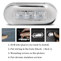 Miniatyrbillede 8 af 8: 12V DC LED Gangstilyslys Oval Form 3 Lampeperler IP67 Vandafvisende til Marinebåd RV Varmt Hvid