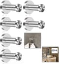 6 Pieces Wall Mounted Robe Hooks, Stainless Steel Brushed Bathroom Coat Hooks Wall Mounted Bat P