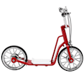 Miniatyrbild 3 av 8: Röd Modell Scooter 1:10 Skala Robust Legering Utsökta Färger Hög Simulering Iögonfallande Gjuten Scooter för Bord Bil