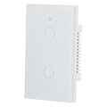 Miniatyrbild 4 av 8: För Zigbee Tuya Fjärrkontroll Ljusbrytare Röststyrning 2-Gang US Vägg Touch Switch AC 100-240V Vit