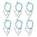 Miniatyrbillede 4 af 8: 6 stk. Evil Eye Armbånd 8MM Håndvævet Turkisblå Boho Øje Vedhæng Dame Perlearmbånd