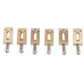 Miniatyrbilde 4 av 8: 6 stk Elektrisk gitar Bridge Sadel Messing 10,5 mm Pitch Tremolo String Tuning Skrue Sadel Tilbehør Sølv