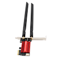 Miniatyrbillede 3 af 8: PCIe Netværkskort 2.4GHz 300Mbps 5GHz 867Mbps Dobbelt Antenne MU MIMO BT4.2 PCIe WiFi Adapterkort til Desktop Kabinet