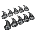 Miniatyrbilde 4 av 8: 10 stk. Akustisk gitar-pickguard Vannformet Morning Glory-mønster Ripesikker gitarbeskyttelse Stikkbeskyttelse-klistremerke Sølv