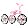 Pikkukuva 3 / 8: Pinkki Look Lelukolmiopyörämalli Simuloitu Design Kolmipyöräkoriste Kulutusta Kestävä Seos DIY Lelukolmiopyöräkoriste Keräilyyn