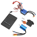 Miniatyrbild 6 av 8: RC Borstlös Combo Set 3300KV Motor 25A ESC 2.2KG Servo och Programmeringskort Kit för Wltoys 1/16 1/18 Bilar