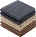 6-pack Bomullsdisktrasor Superabsorberande och Luddfria Diskhanddukar 33 x 33 cm Brun - Grå - Beige