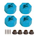 Miniatyrbild 1 av 8: Hex Hubs Hjul Adaptrar med 4 Stift 4 Muttrar CNC-bearbetad Aluminium Hjul Hex Drive Hub Adaptrar för TRAXXAS för SLASH 1/10 RC Bilar Ljusblå