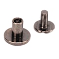 Pikkukuva 5 / 8: 200 Sarjaa Chicago Ruuveja 9.5x8mm DIY Yhtenäinen Pinnoite Messinki Nahkaruuvi Niitit Pyöreä Pää Kupariniitit Kiinnikkeet Musta Hopea