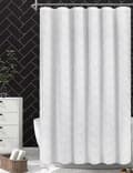Waffle Weave Textured Soft Fabric Shower Curtains for Bathroom