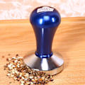 Miniatyrbillede 2 af 8: Rustfrit stål kaffestamper Barista espressomaskine kværn Håndlavet 57,5 mm base tryk blå