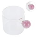 Miniatyrbild 2 av 8: Teglas Mugg Transparent Värmebeständig Glas Kaffe Mugg med Bollhandtag 120mlRosa Handtag
