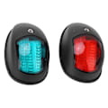 Miniatyrbillede 7 af 8: 2 stk IP66 marine sejlads signallys DC 12V 3W LED navigationslys rød grønt lys til yacht båd sort