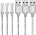 iPhone Laddningskabel 3-Pack 3FT/1M Nylonflätad Snabbladdning & Synkronisering iPhone Sladd Vit