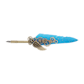 Miniatyrbillede 6 af 8: Fjerpennesæt Retro Elegant Vintage Stil Rustfrit Stål Nib Slidstærk Kalligrafipennesæt Søblå Fjerpen