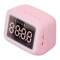 Miniatyrbillede 3 af 8: Vækkeur Radio TF Kort Musikafspiller LED Natlys 2 Lysstyrkeniveauer Spejl Elektronisk Vækkeur til Soveværelse Kontor Pink