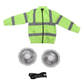 Miniatyrbillede 1 af 8: Ledningsfri ventilatorjakke Reflekterende sommer køleventilator tøj køleskab solbeskyttelse arbejdstøj langærmet hvid ventilator XXL fluorescerende grøn