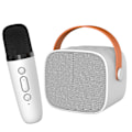 Pikkukuva 4 / 8: Mini Karaoke-laite HiFi Surround Sound Kannettava Bluetooth-kaiutin mikrofonilla kotiin ulkokäyttöön valkoinen