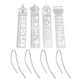 Miniatyrbillede 1 af 8: Stencil Lineal Bærbar Multifunktionel 4 Tegneserie Mønster Skabeloner Håndbog Maleri Bogmærker Hul Metal Lineal