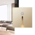 Miniatyrbilde 6 av 8: LED bevegelsessensor nattlys ABS liten LED induksjonslampe for seng korridor gang gull