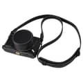For Leica D-Lux 8 Camera Base with Lens Cap Shoulder Strap PU Leather Protective Case - Black