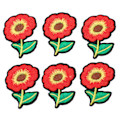 Miniatyrbillede 2 af 8: 6 stk. strygemærker rødt blomsterdesign sikker vaskbar slidstærk bomuld bred anvendelse strygemærker til skjorte jeansjakke