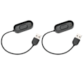 Miniatyrbillede 2 af 8: 2 STK M4 Plastik Sort 4 Generations Armbånd Opladerkabel Opladningsdock til Xiaomi