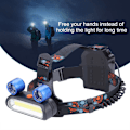 Pikkukuva 2 / 8: 150000LM 2*LED COB Ladattava 2*18650 otsalamppu Pää USB-valo Taskulamppu (sininen)