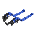 Miniatyrbillede 5 af 8: 2 stk. Motorcykel Brems- og Koblingsgreb Styrebremseanordning Justerbar Aluminium Legering Blå