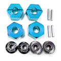 Miniatyrbild 6 av 8: Hex Hubs Hjul Adaptrar med 4 Stift 4 Muttrar CNC-bearbetad Aluminium Hjul Hex Drive Hub Adaptrar för TRAXXAS för SLASH 1/10 RC Bilar Ljusblå